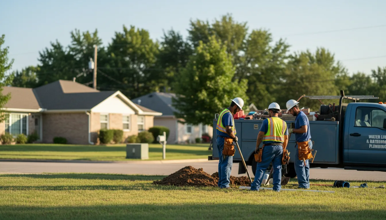 Residential water line and bathroom plumbing service in Rhodelia, KY